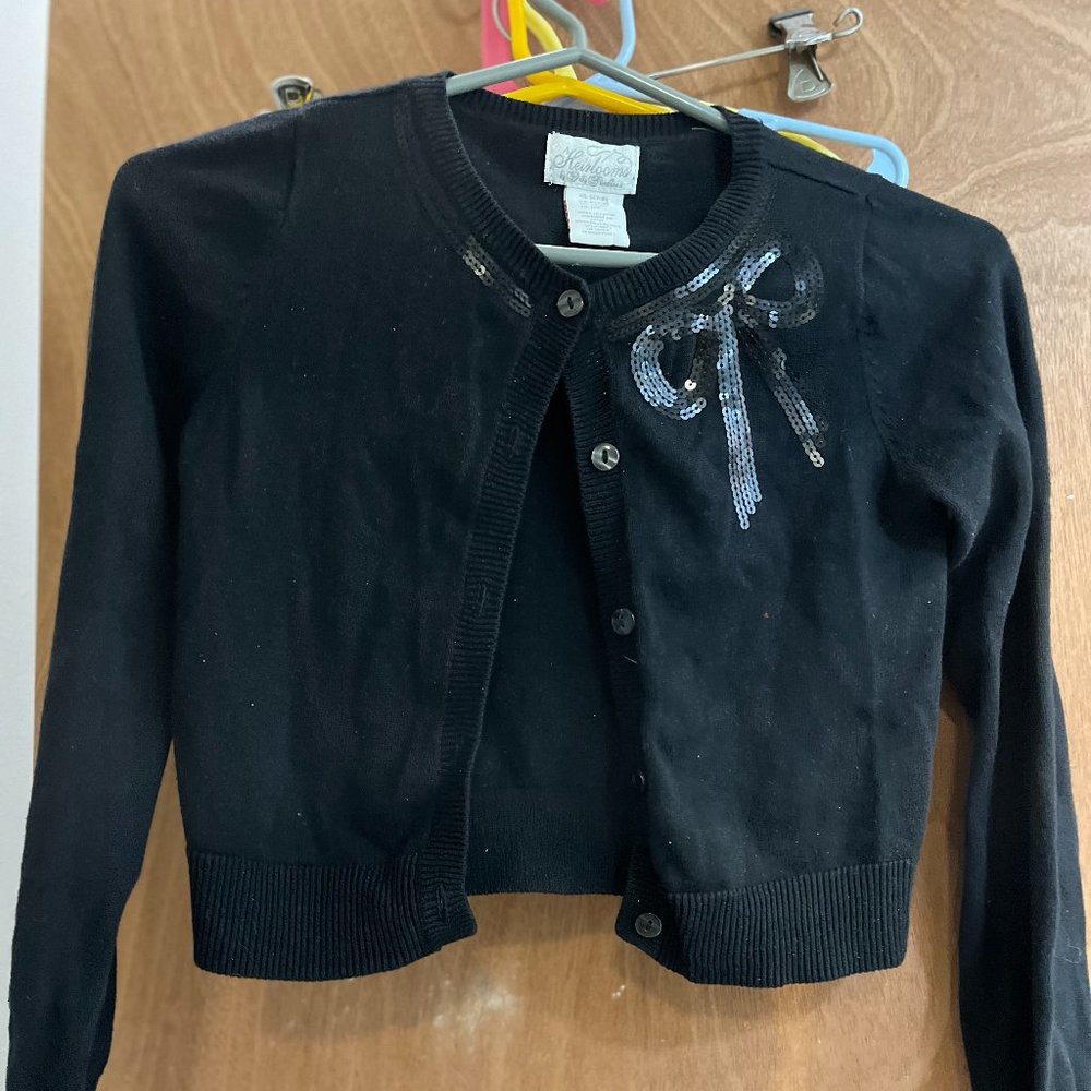 Girl's size 7 Heirloom Black Sweater